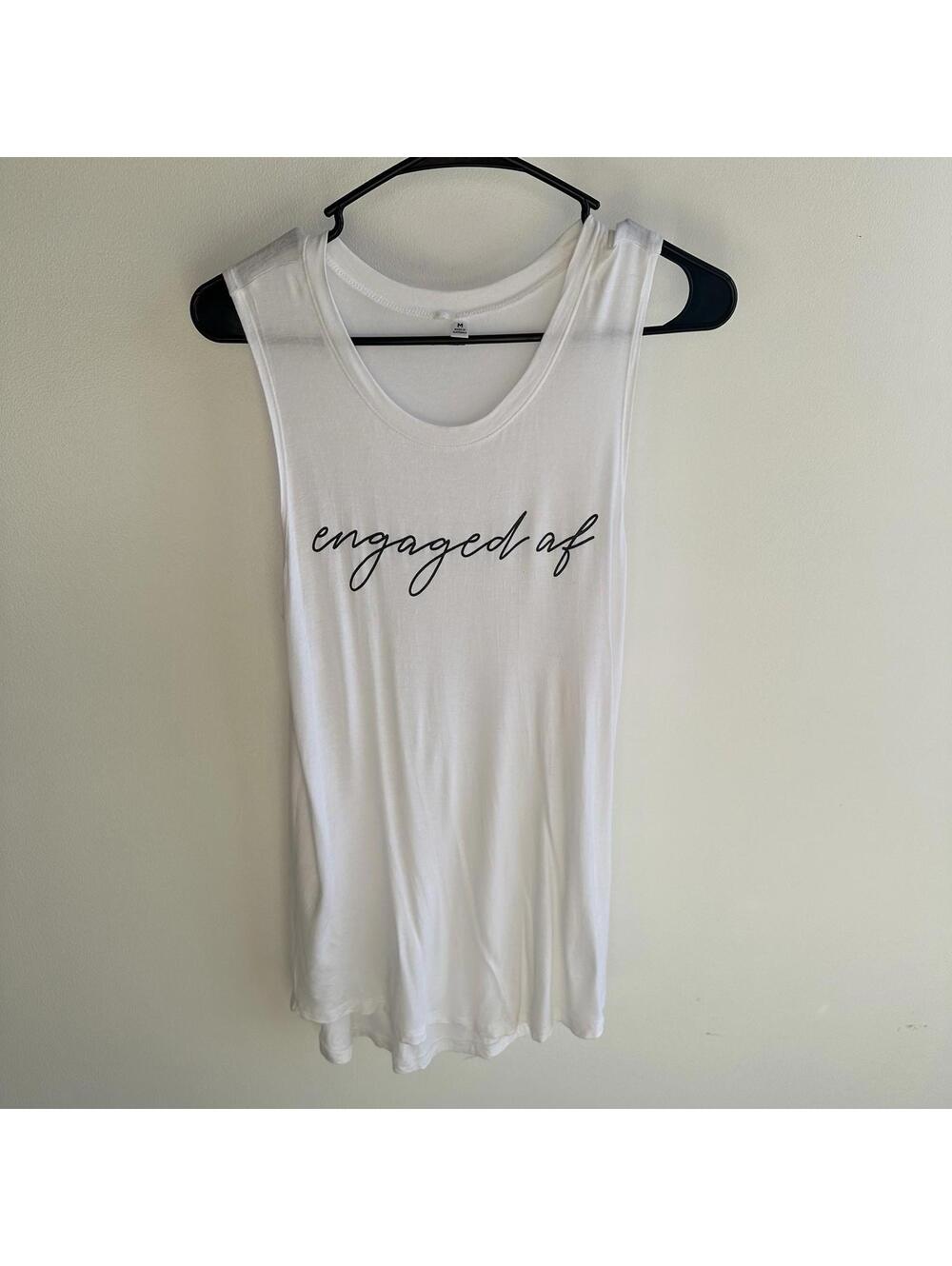 Bridal Women’s White Tank Top Swimsuit Cover Up Engaged Size Medium